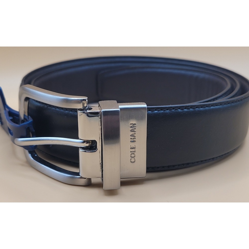 Cole Haan Mens 32mm Reversible Feathered Edge Belt Black Brown 34 New w Tags